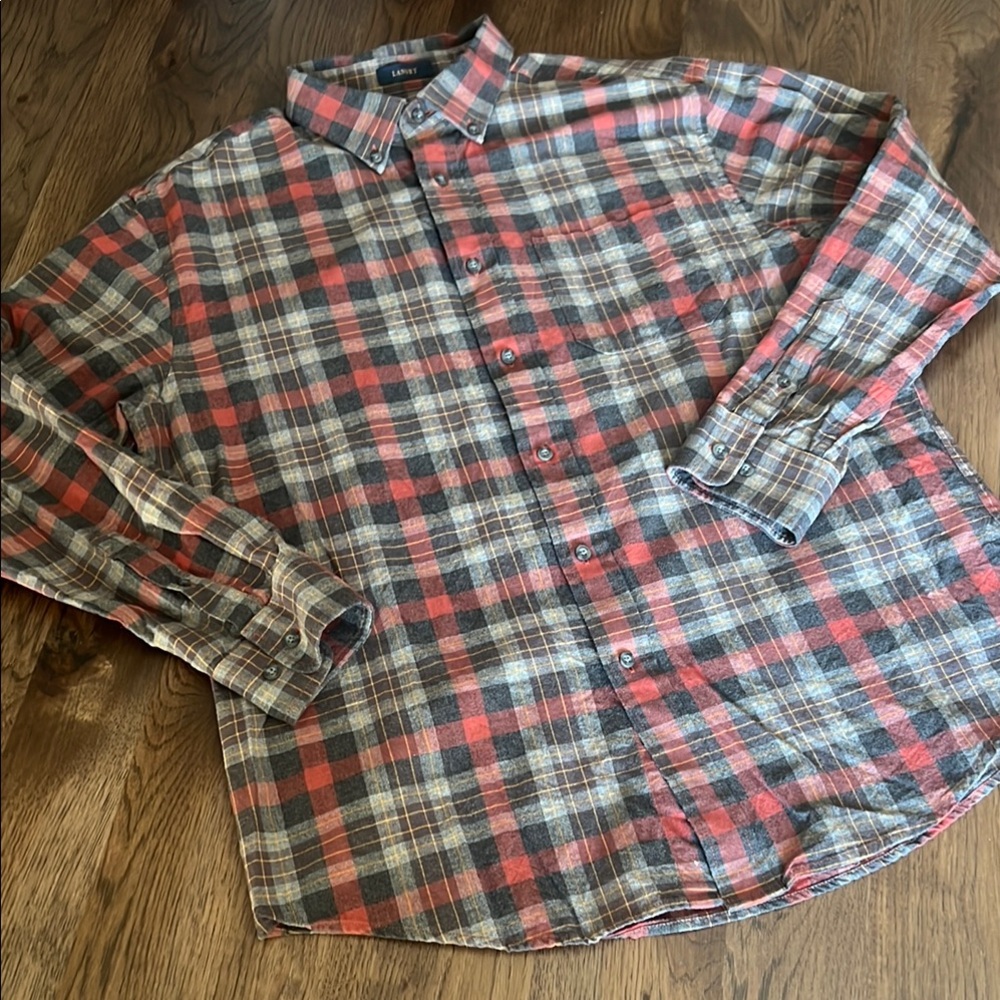Pendleton Menโs Red/Grey Landry Button Up Large